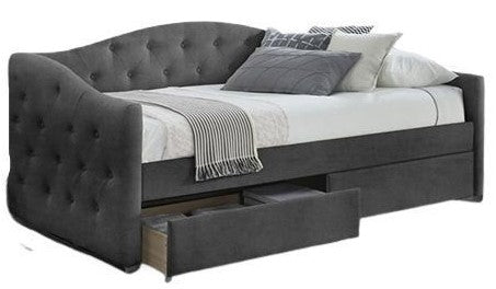 Single Bed Munich | size: Length: 221cm, Width: 98cm, Height: 93cm | color: Gray | image: 1 | variant: 1003428