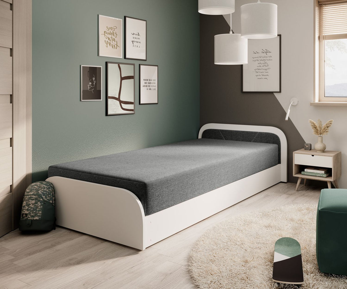 Single Bed Parys W 1 | size: Length: 195cm, Width: 90cm, Height: 55cm | color: Sawana | image: 1 | variant: 1010456