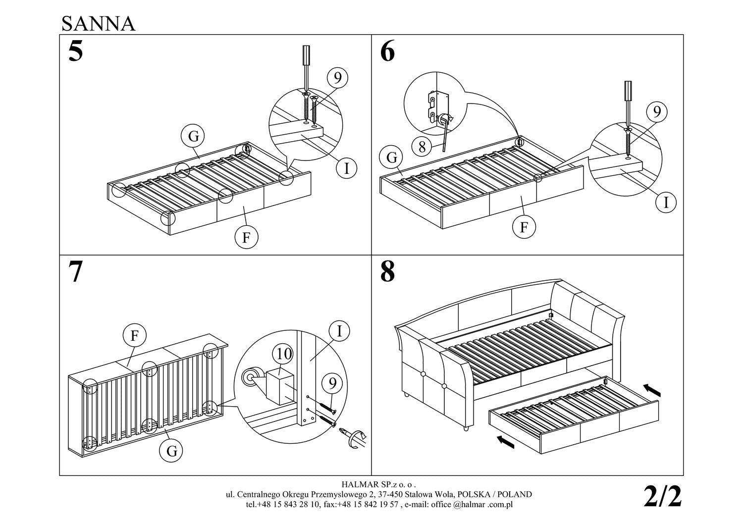 Single Bed Sanna | size: Length: 221cm, Width: 97cm, Height: 80cm | color: Gray | image: 4 | variant: 1010968