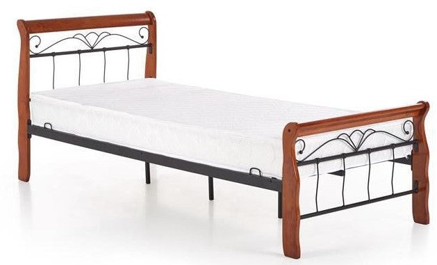 Single Bed Veronica | size: Length: 204cm, Width: 93cm, Height: 91cm | color: Black/Cherry wood | image: 1 | variant: 1010948