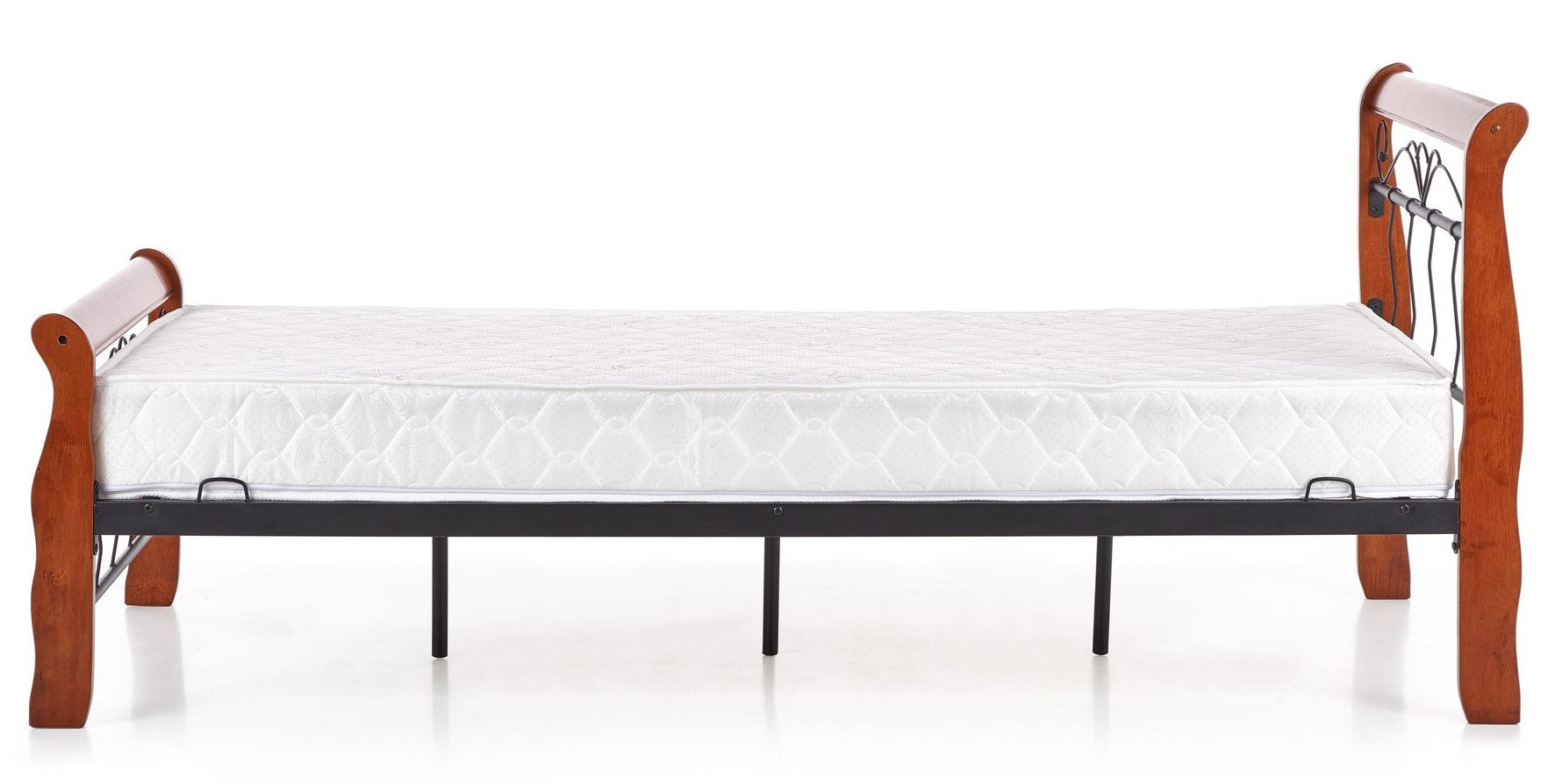 Single Bed Veronica | size: Length: 204cm, Width: 93cm, Height: 91cm | color: Black/Cherry wood | image: 5 | variant: 1010948