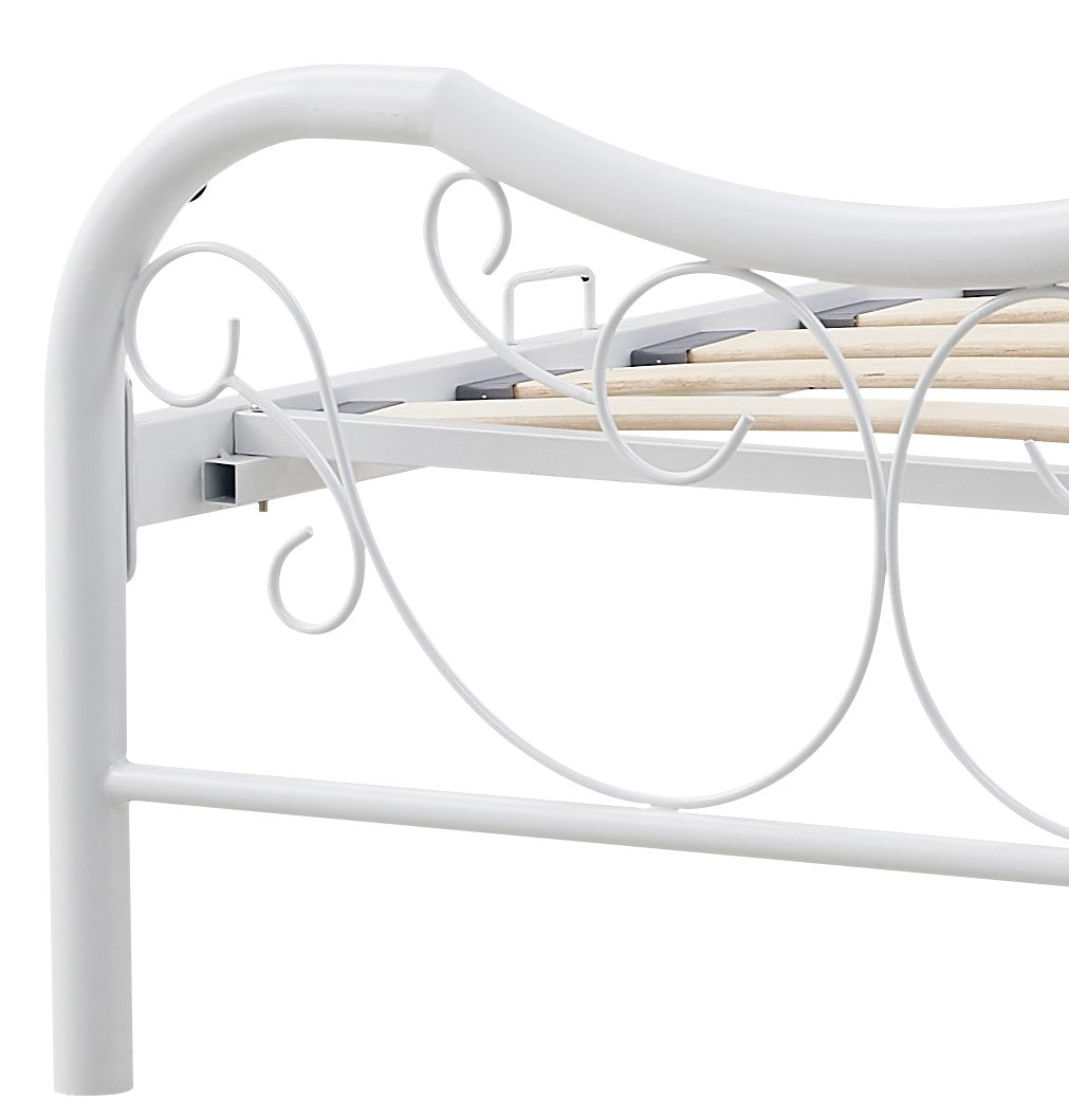 Single Bed West Caerleon | size: Length: 209cm, Width: 92cm, Height: 115cm | color: White/Grey | image: 3 | variant: 1007413