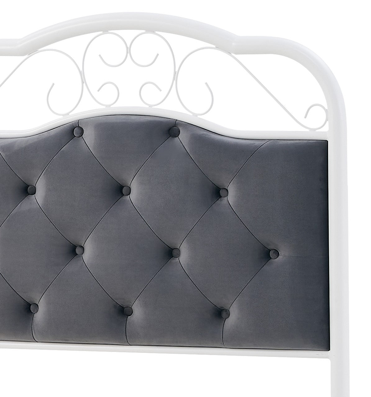Single Bed West Caerleon | size: Length: 209cm, Width: 92cm, Height: 115cm | color: White/Grey | image: 4 | variant: 1007413