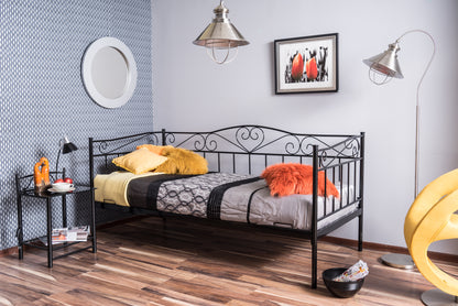 Single Bed Wickford | size: Length: 208cm, Width: 96cm, Height: 100cm | color: Black | image: 2 | variant: 1004575