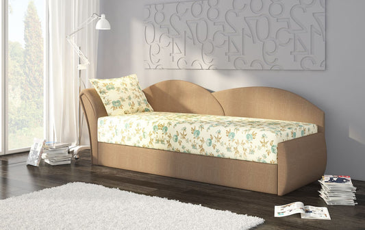 Sleeper Sofa Aga 4 | size: Width: 80cm, Height: 77cm, Depth: 218cm | color: Alova/Rose | image: 1 | variant: 1017122