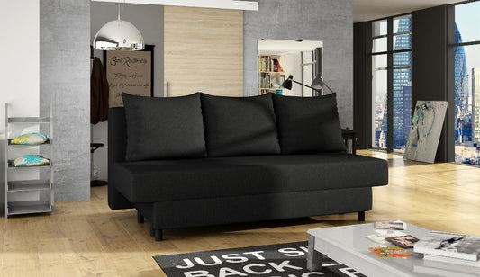 Sleeper Sofa Amaza 1 | size: Width: 190cm, Height: 93cm, Depth: 82cm | color: Black | image: 0 | variant: 1012680