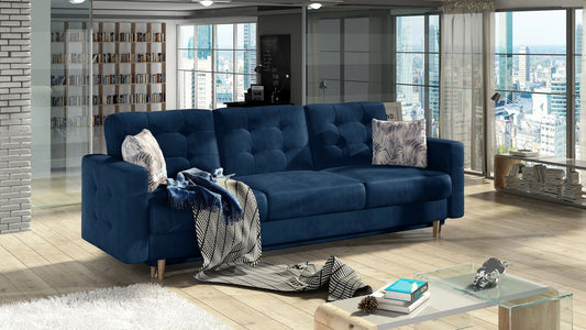 Sleeper Sofa Asgard 18 | size: Width: 95cm, Height: 73cm, Depth: 235cm | color: Botanical/Monolith | image: 1 | variant: 1017172