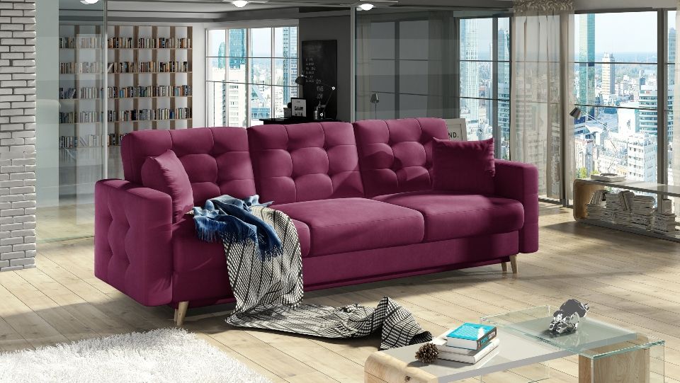 Sleeper Sofa Asgard 2 | size: Width: 235cm, Height: 86cm, Depth: 95cm | color: Purple | image: 0 | variant: 1012775