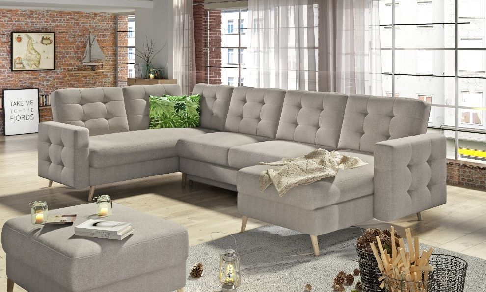 Sleeper Sofa Asgard | size: Width: 320cm, Height: 90cm, Depth: 202cm | color: Beige | image: 0 | variant: 1000845