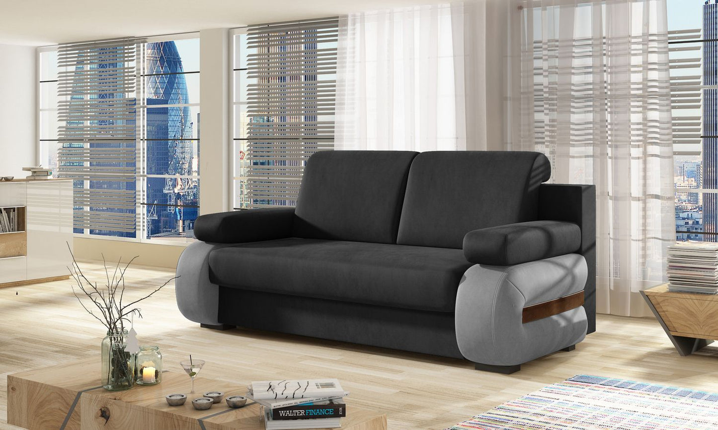 Sleeper Sofa Bargoed 20 | size: Width: 56cm, Height: 84cm, Depth: 202cm | color: Monolith | image: 1 | variant: 1017910