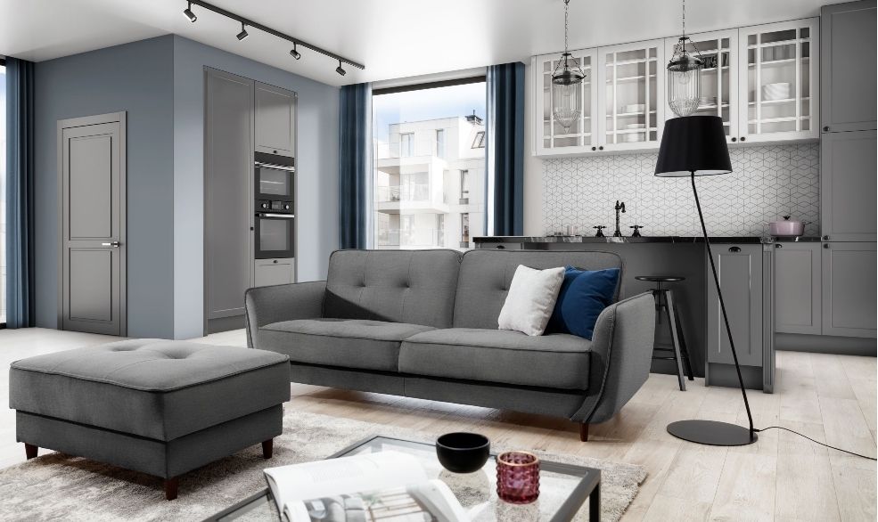 Sleeper Sofa Bellis 4 | size: Width: 220cm, Height: 83cm, Depth: 90cm | color: Gray | image: 0 | variant: 1012687