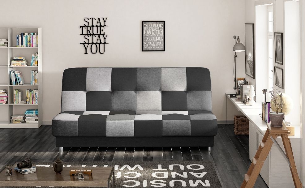 Sleeper Sofa Cayo 3 | size: Width: 192cm, Height: 90cm, Depth: 90cm | color: Black/Grey | image: 1 | variant: 1012722