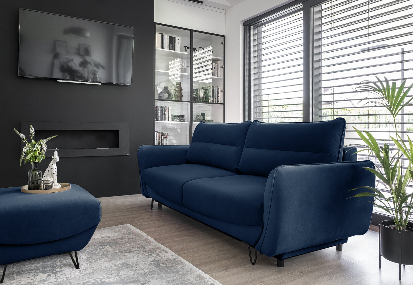 Sleeper Sofa Charlotte 30 | size: Width: 95cm, Height: 90cm, Depth: 236cm | color: Velvetmat | image: 1 | variant: 1018095