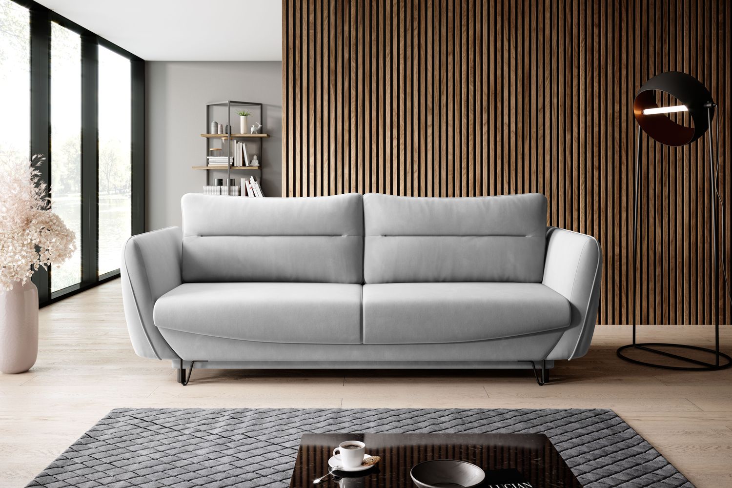 Sleeper Sofa Charlotte 9 | size: Width: 95cm, Height: 90cm, Depth: 236cm | color: Sola | image: 1 | variant: 1018074