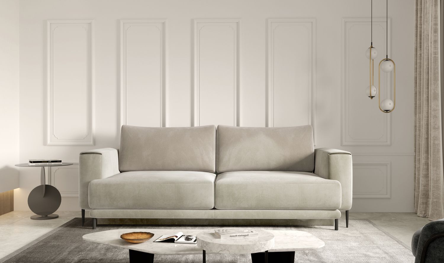 Sleeper Sofa East Grantham 15 | size: Width: 90cm, Height: 90cm, Depth: 260cm | color: Sola | image: 1 | variant: 1017832