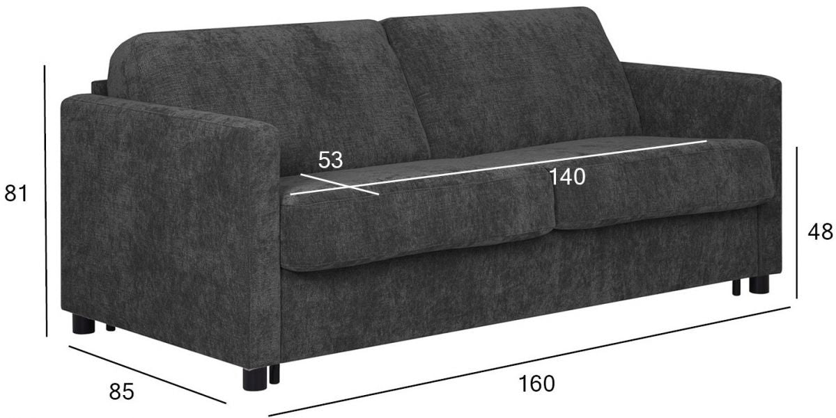 Sleeper Sofa East Helsinki | size: Width: 85cm, Height: 81cm, Depth: 160cm | color: Gray | image: 7 | variant: 1005850