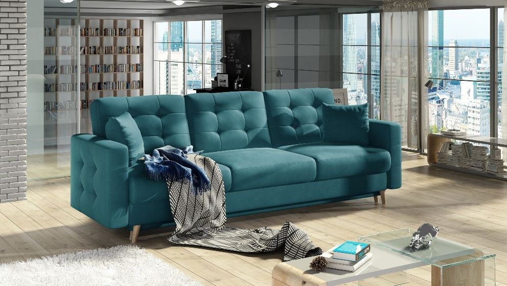 Sleeper Sofa East Sondrio 16 | size: Width: 235cm, Height: 86cm, Depth: 95cm | color: Green | image: 0 | variant: 1013973
