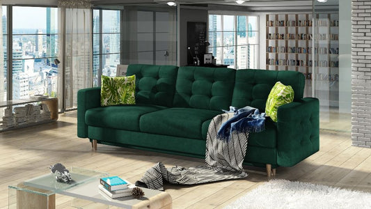 Sleeper Sofa East Sondrio 4 | size: Width: 235cm, Height: 86cm, Depth: 95cm | color: Green | image: 1 | variant: 1013961