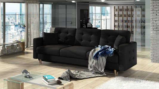 Sleeper Sofa East Sondrio 5 | size: Width: 235cm, Height: 86cm, Depth: 95cm | color: Black | image: 0 | variant: 1013962