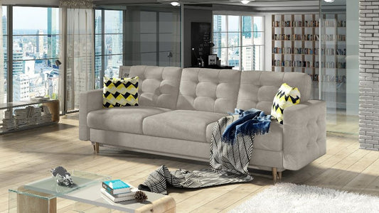 Sleeper Sofa East Sondrio 8 | size: Width: 235cm, Height: 86cm, Depth: 95cm | color: Beige | image: 0 | variant: 1013965