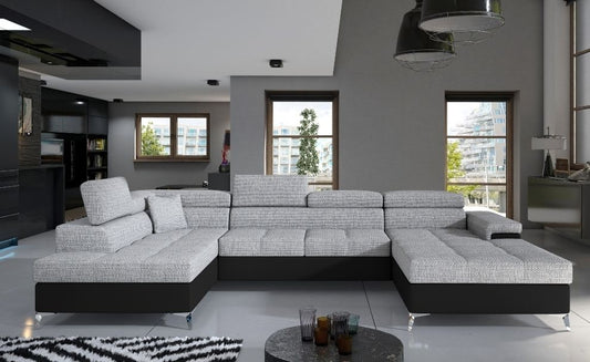 Sleeper Sofa Eduardo | size: Width: 345cm, Height: 90cm, Depth: 202cm | color: Black/Grey | image: 0 | variant: 1001097