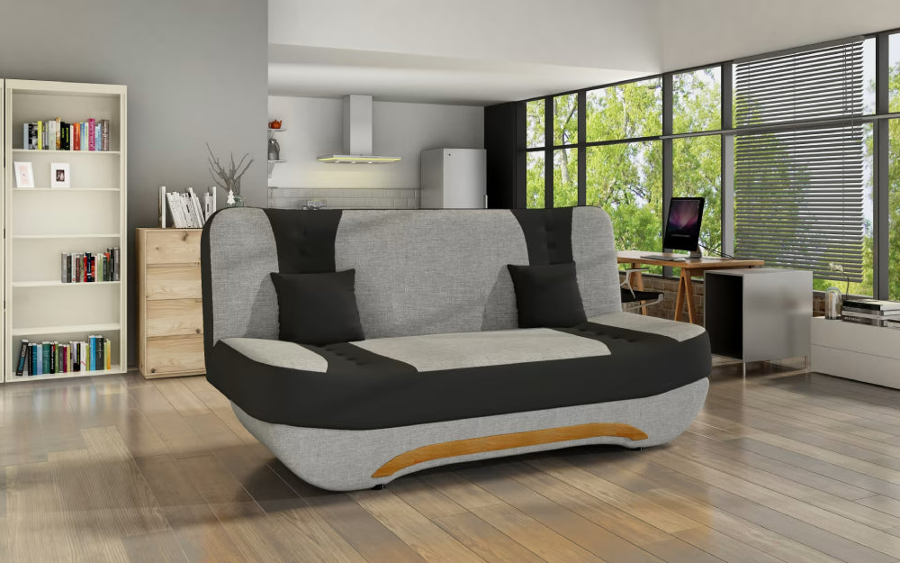 Sleeper Sofa Ewa II 3 | size: Width: 194cm, Height: 95cm, Depth: 92cm | color: Black/Grey | image: 0 | variant: 1012676