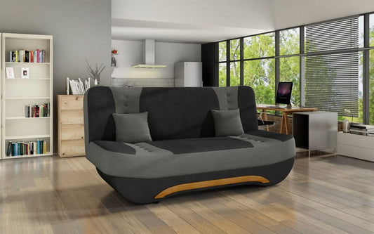 Sleeper Sofa Ewa II | size: Width: 194cm, Height: 95cm, Depth: 92cm | color: Black/Grey | image: 0 | variant: 1012673