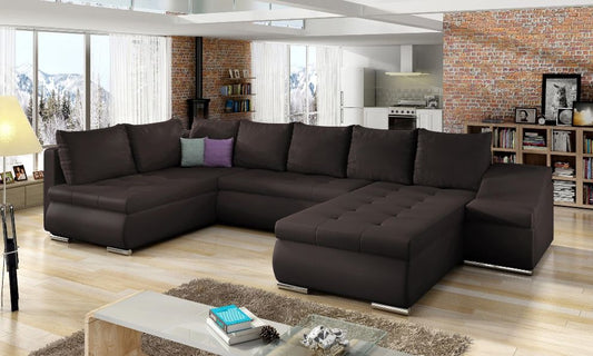 Sleeper Sofa Giovanni | size: Width: 340cm, Height: 88cm, Depth: 200cm | color: Brown | image: 0 | variant: 1001165
