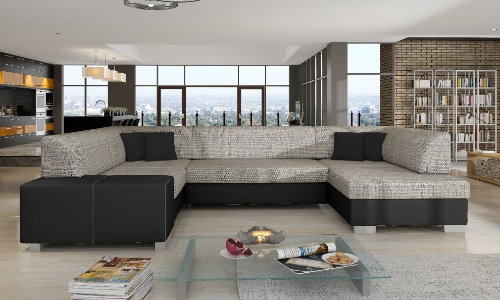 Sleeper Sofa Havana | size: Width: 320cm, Height: 73cm, Depth: 207cm | color: Black/Grey | image: 0 | variant: 1001250