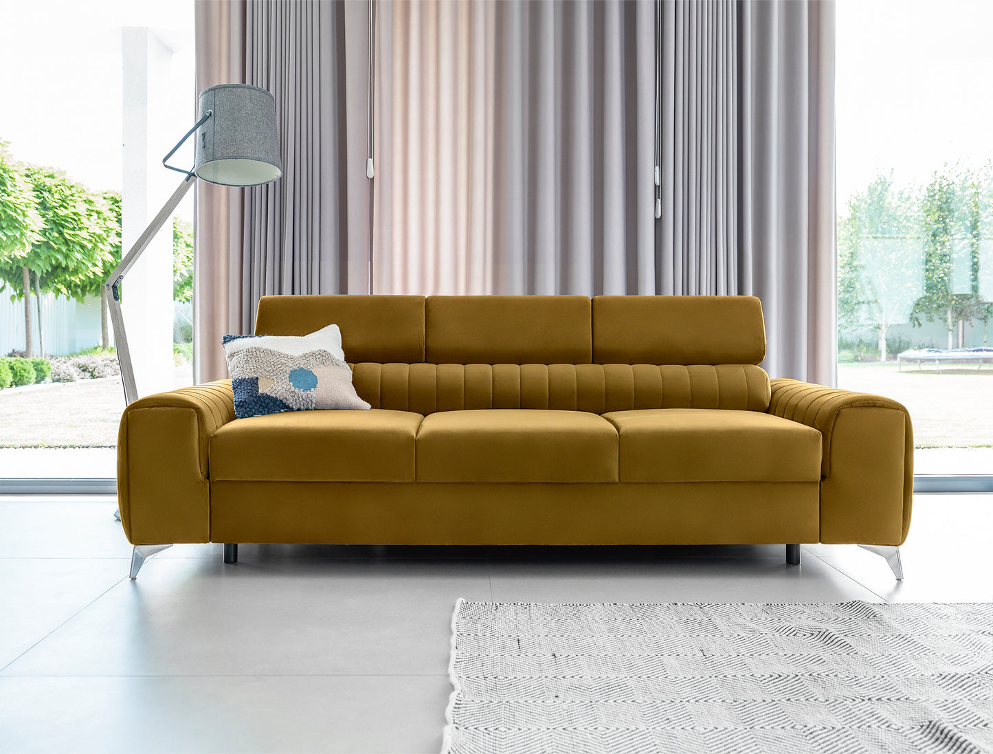 Sleeper Sofa Laurence 10 | size: Width: 97cm, Height: 105cm, Depth: 261cm | color: Nube | image: 1 | variant: 1017331
