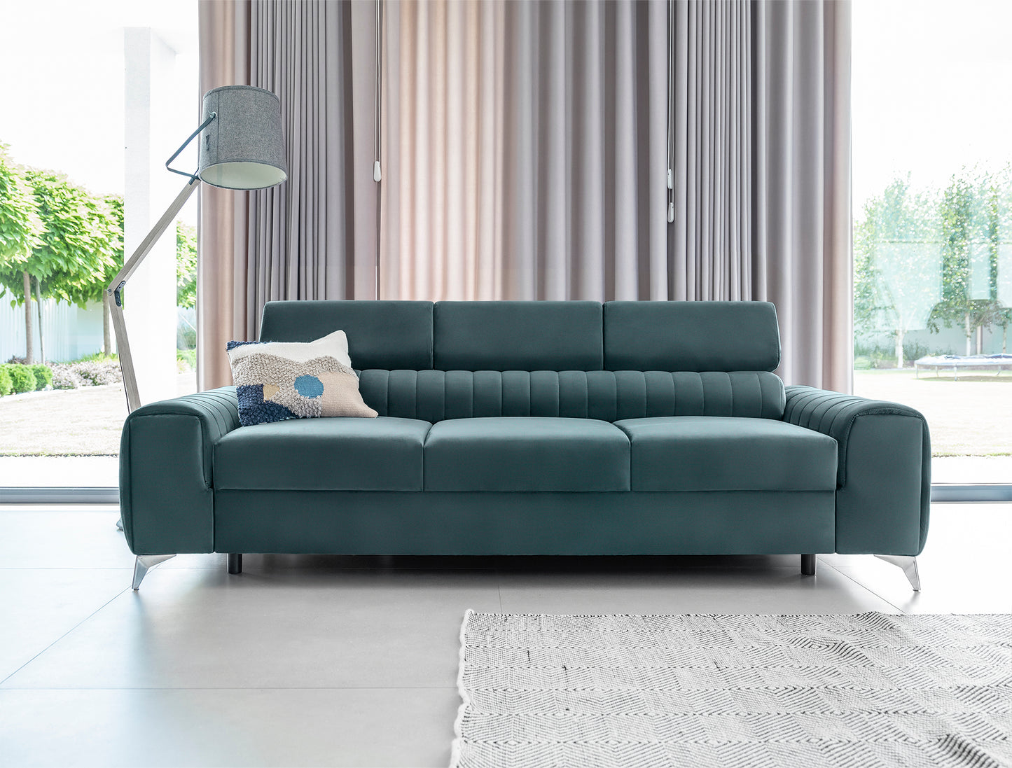 Sleeper Sofa Laurence 11 | size: Width: 97cm, Height: 105cm, Depth: 261cm | color: Monolith | image: 1 | variant: 1017332