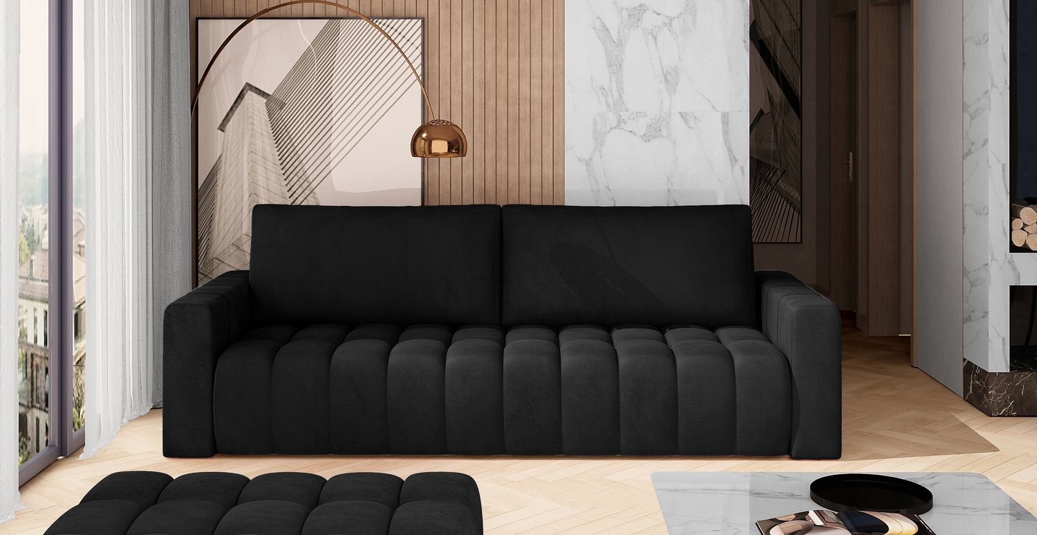 Sleeper Sofa Lazaro 14 | size: Width: 97cm, Height: 92cm, Depth: 247cm | color: Mat/Velvet | image: 1 | variant: 1017337