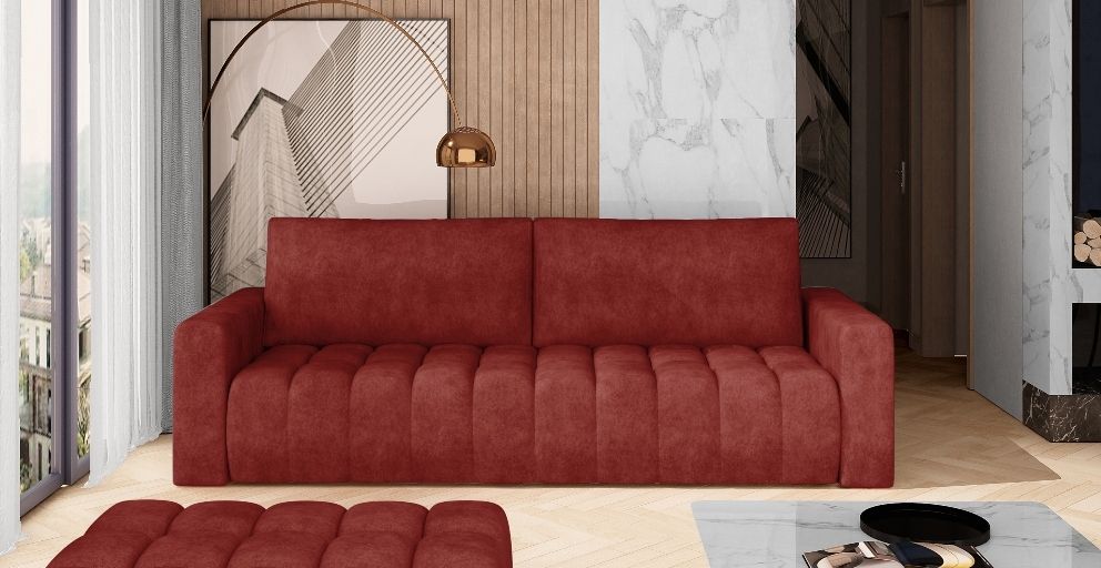 Sleeper Sofa Lazaro 9 | size: Width: 245cm, Height: 85cm, Depth: 97cm | color: Red | image: 0 | variant: 1012732