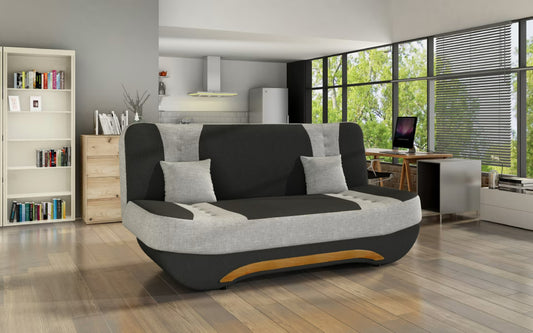 Sleeper Sofa Lerwick 1 | size: Width: 194cm, Height: 95cm, Depth: 92cm | color: Black/Grey | image: 0 | variant: 1013858