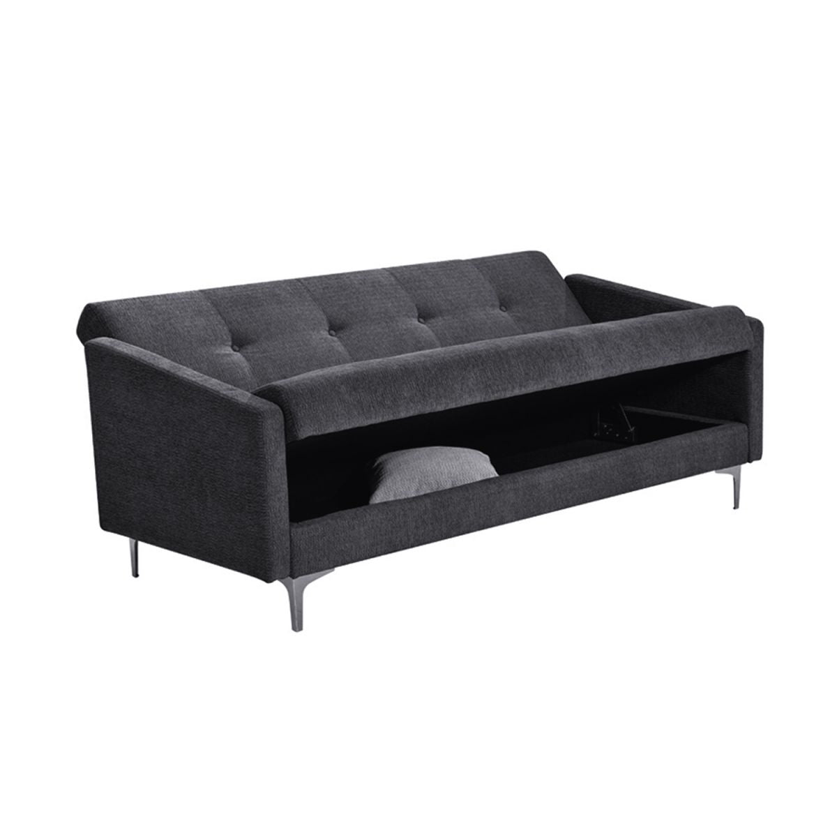 Sleeper Sofa Logan 1 | size: Width: 199cm, Height: 90cm, Depth: 86cm | color: Gray | image: 3 | variant: 1011041