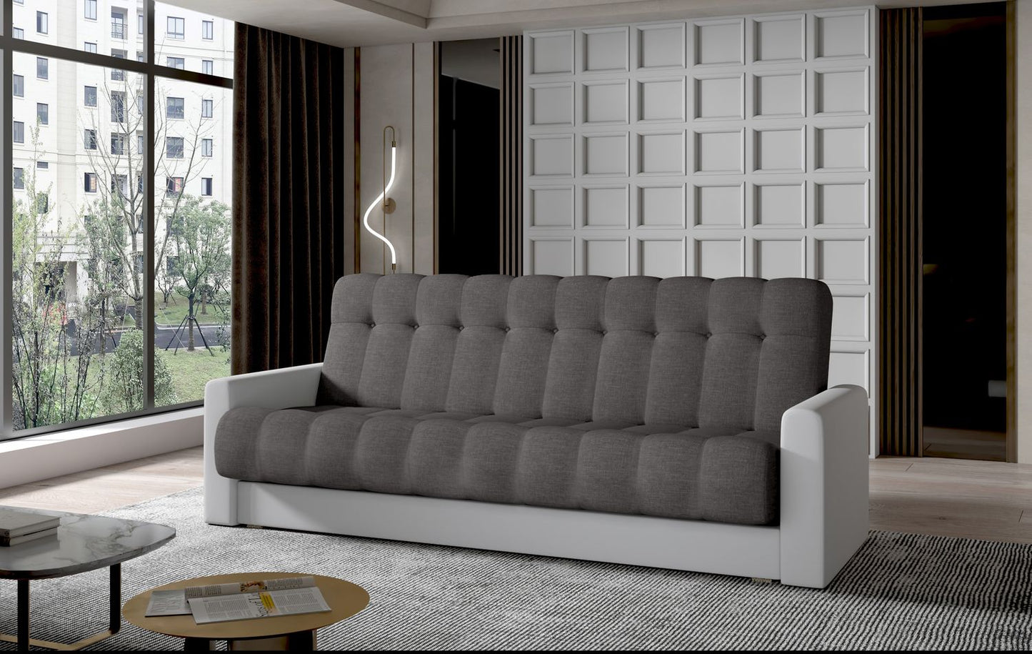 Sleeper Sofa Mantua 3 | size: Width: 85cm, Height: 90cm, Depth: 210cm | color: Sawana/Soft | image: 1 | variant: 1017877