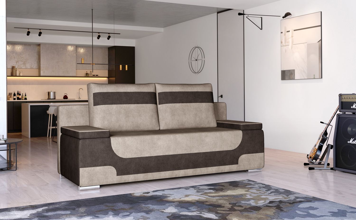 Sleeper Sofa Ragusa 11 | size: Width: 92cm, Height: 73cm, Depth: 200cm | color: Dora | image: 1 | variant: 1017746