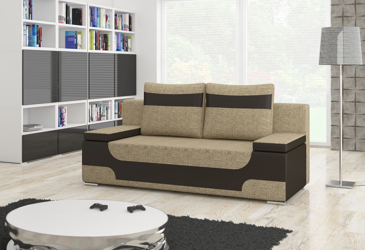Sleeper Sofa Ragusa 6 | size: Width: 92cm, Height: 73cm, Depth: 200cm | color: Berlin/Soft | image: 1 | variant: 1017741