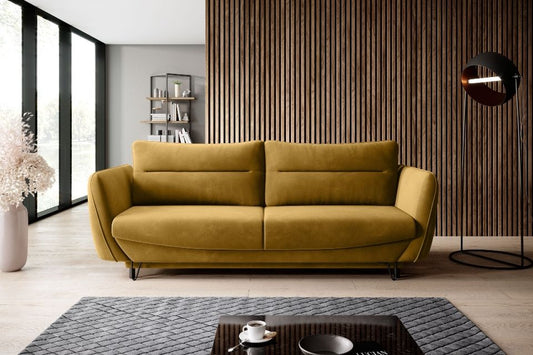 Sleeper Sofa Silva 5 | size: Width: 236cm, Height: 90cm, Depth: 90cm | color: Yellow | image: 0 | variant: 1012772