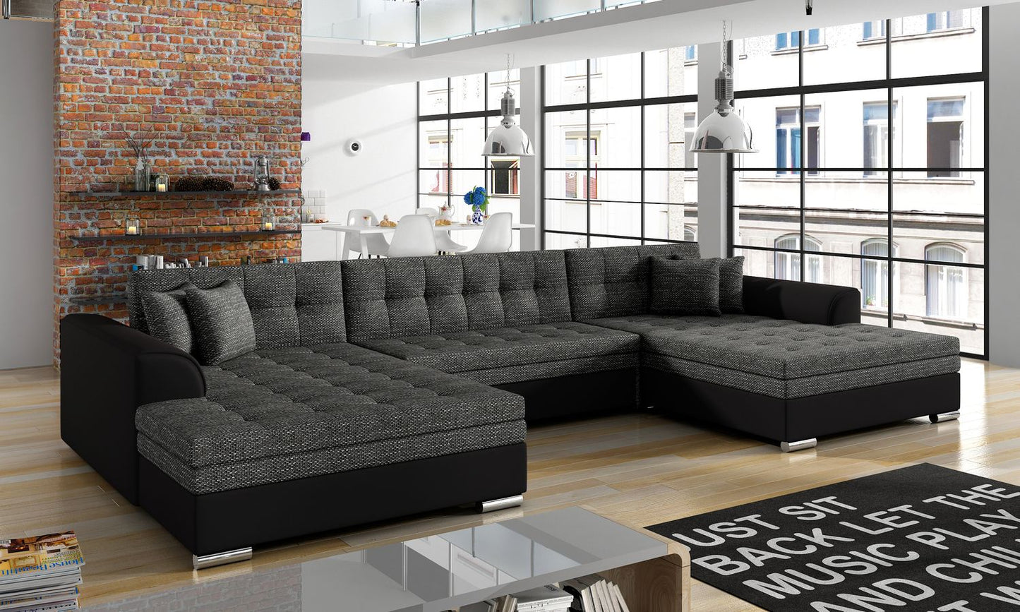 Sleeper Sofa Vento | size: Width: 359cm, Height: 78cm, Depth: 165cm | color: Black/Grey | image: 1 | variant: 1014018