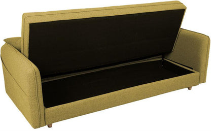 Sleeper Sofa Visby 1 | size: Width: 200cm, Height: 93cm, Depth: 88cm | color: Yellow | image: 4 | variant: 1017584