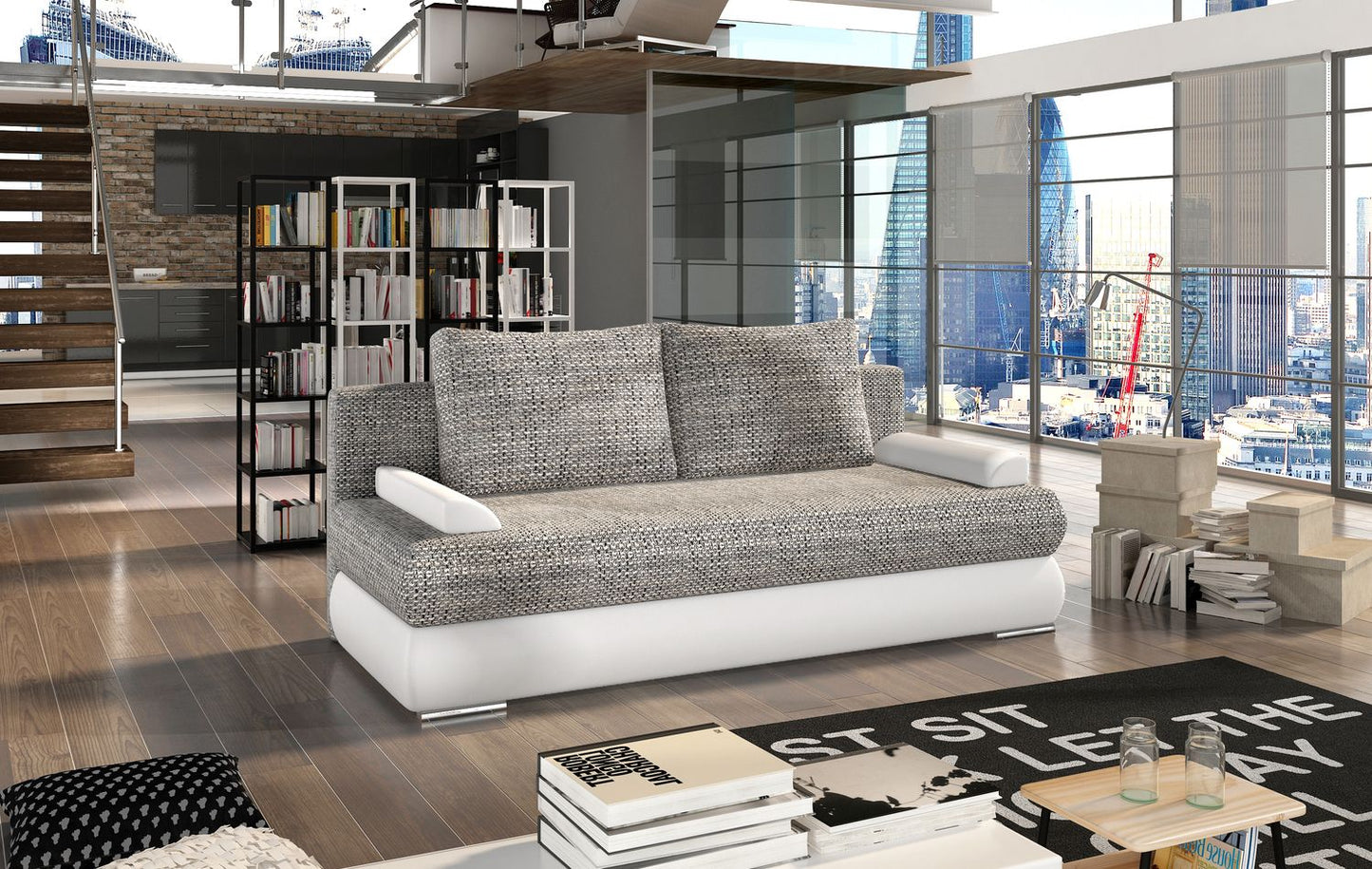 Sleeper Sofa Warwick 1 | size: Width: 60cm, Height: 90cm, Depth: 213cm | color: Berlin/Soft | image: 1 | variant: 1017956