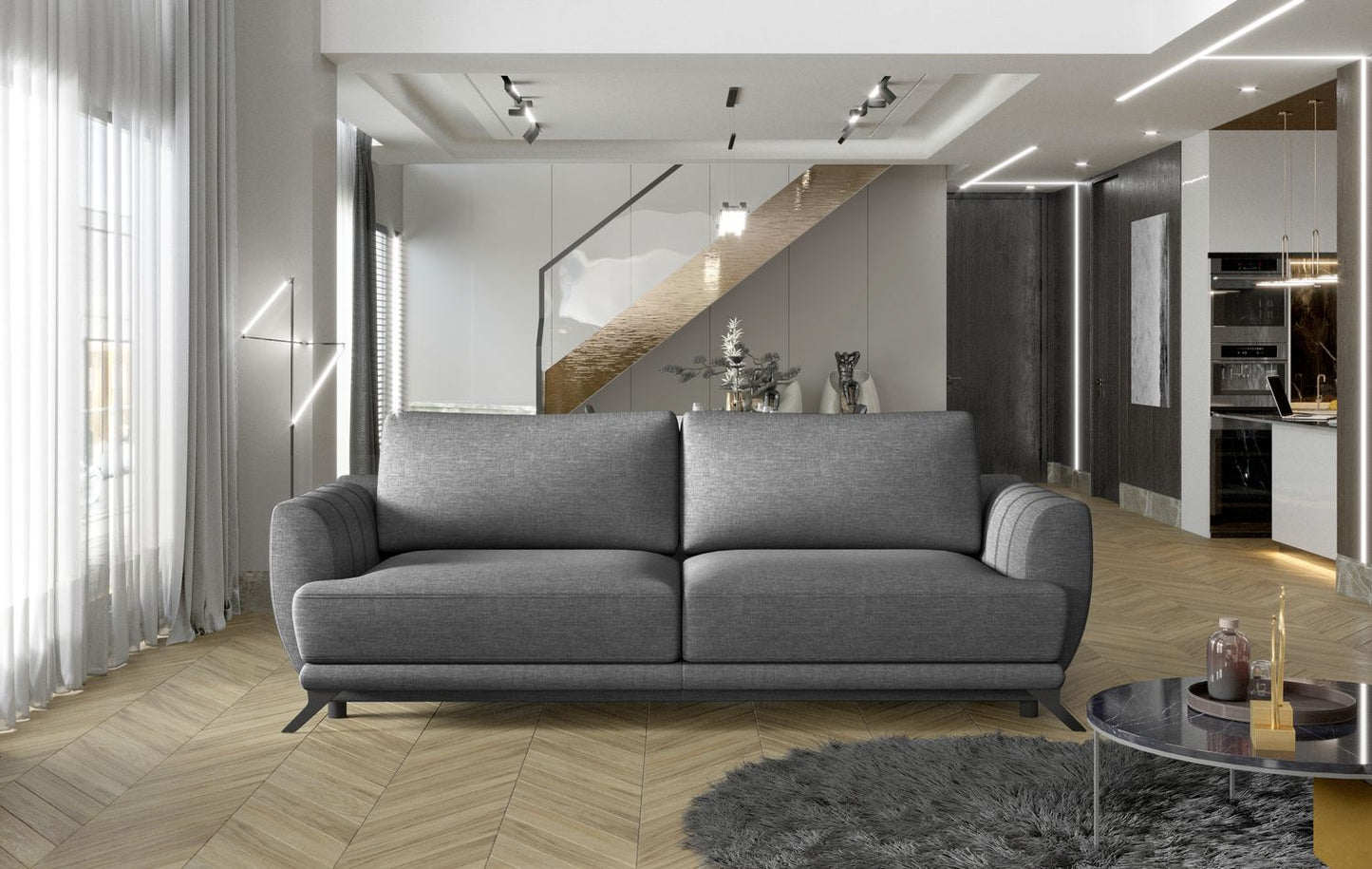 Sleeper Sofa West Chertsey 20 | size: Width: 95cm, Height: 90cm, Depth: 242cm | color: Sawana | image: 1 | variant: 1017947