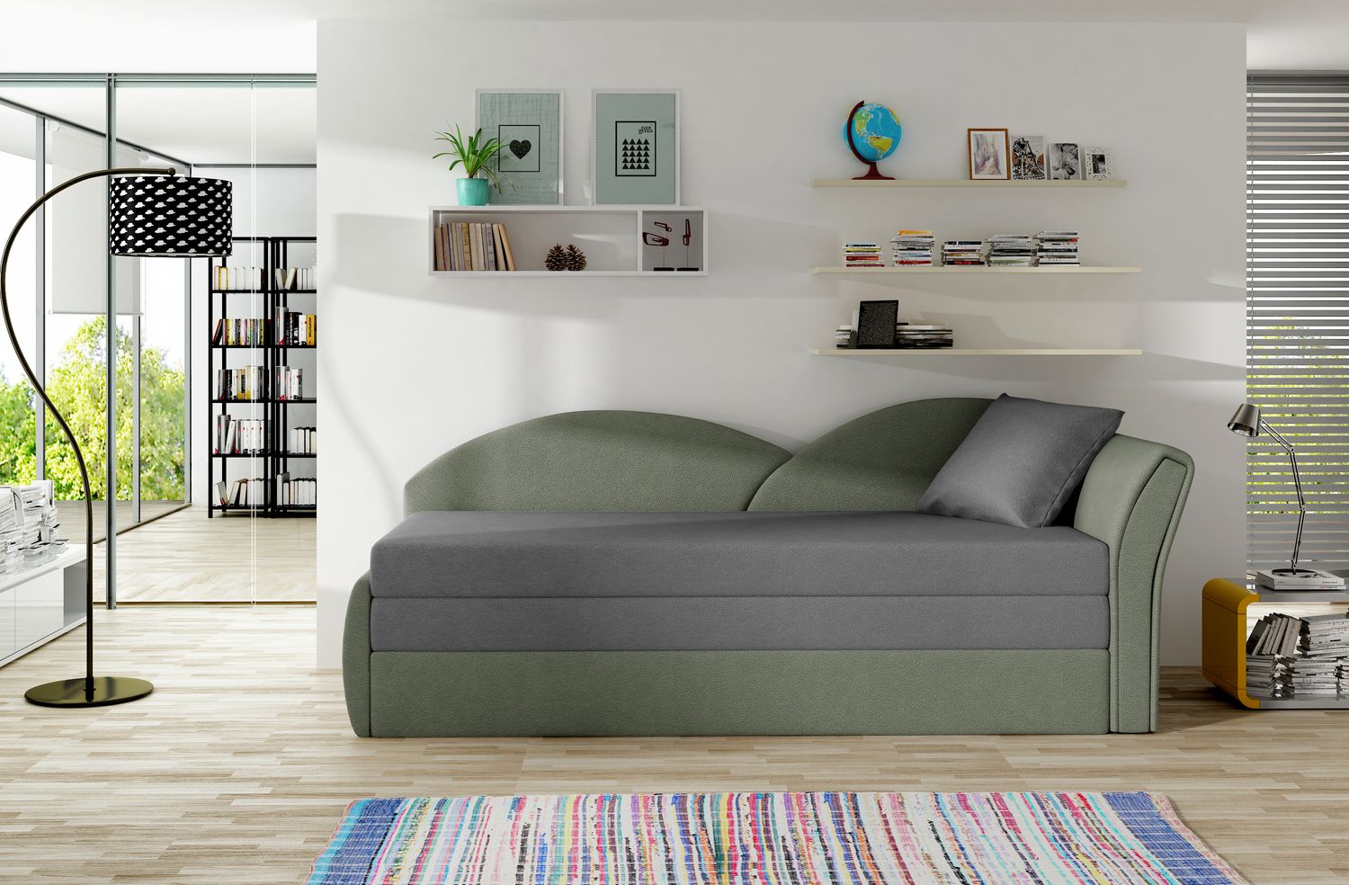 Sleeper Sofa West Llandovery | size: Width: 80cm, Height: 77cm, Depth: 218cm | color: Alova | image: 1 | variant: 1017709