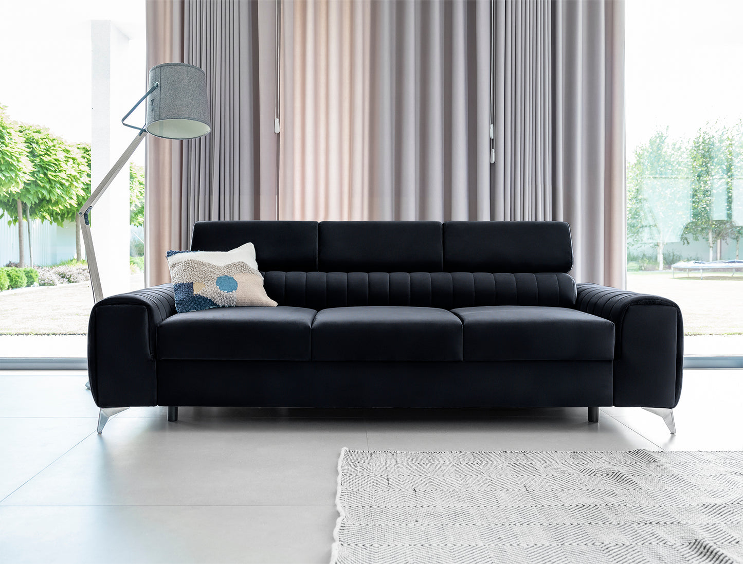 Sleeper Sofa West London 12 | size: Width: 97cm, Height: 105cm, Depth: 261cm | color: Monolith | image: 1 | variant: 1017924
