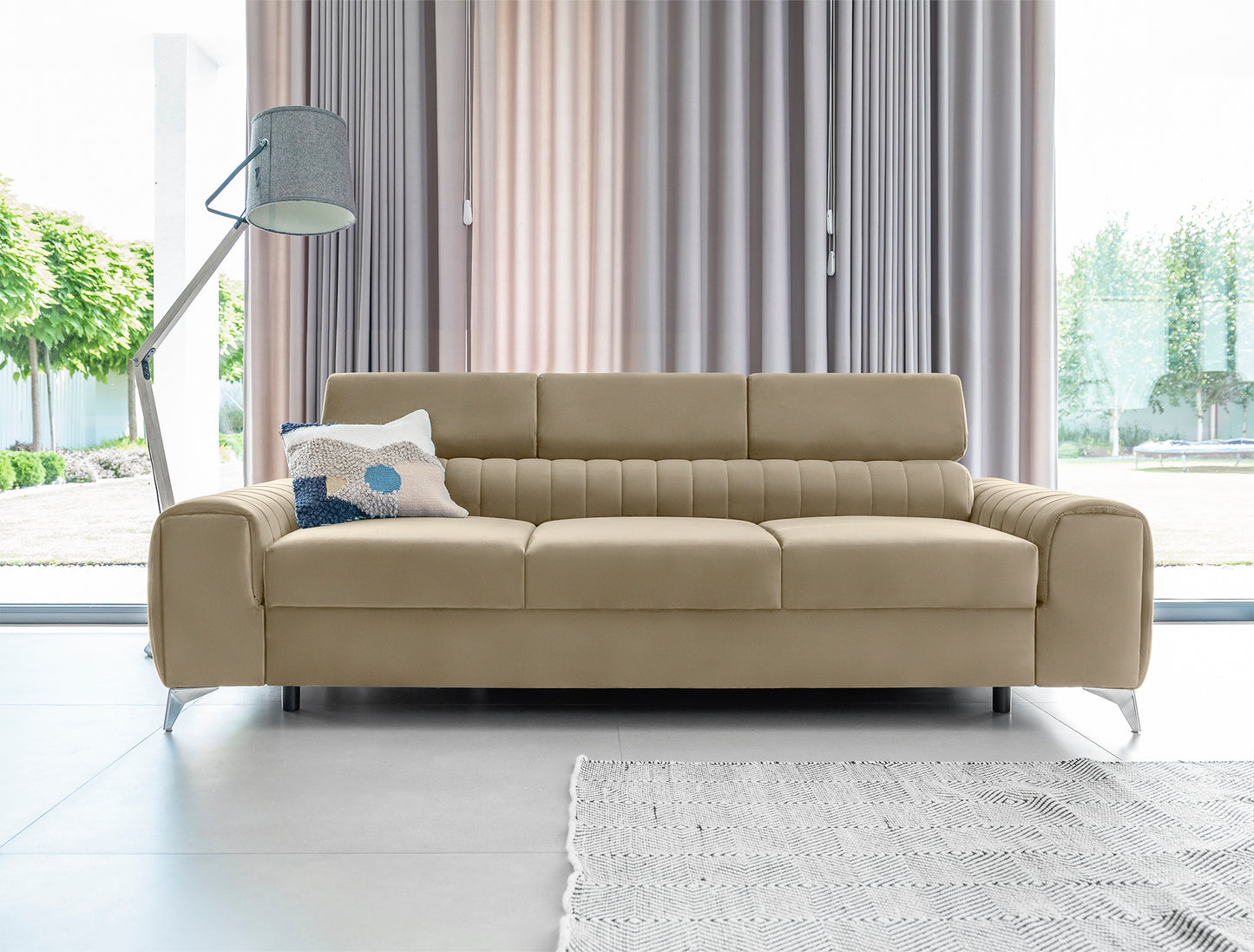 Sleeper Sofa West London 4 | size: Width: 97cm, Height: 105cm, Depth: 261cm | color: Nube | image: 1 | variant: 1017916
