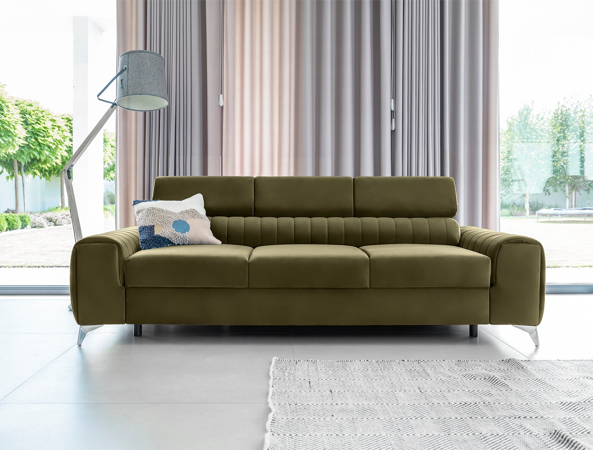 Sleeper Sofa West London 7 | size: Width: 97cm, Height: 105cm, Depth: 261cm | color: Nube | image: 1 | variant: 1017919