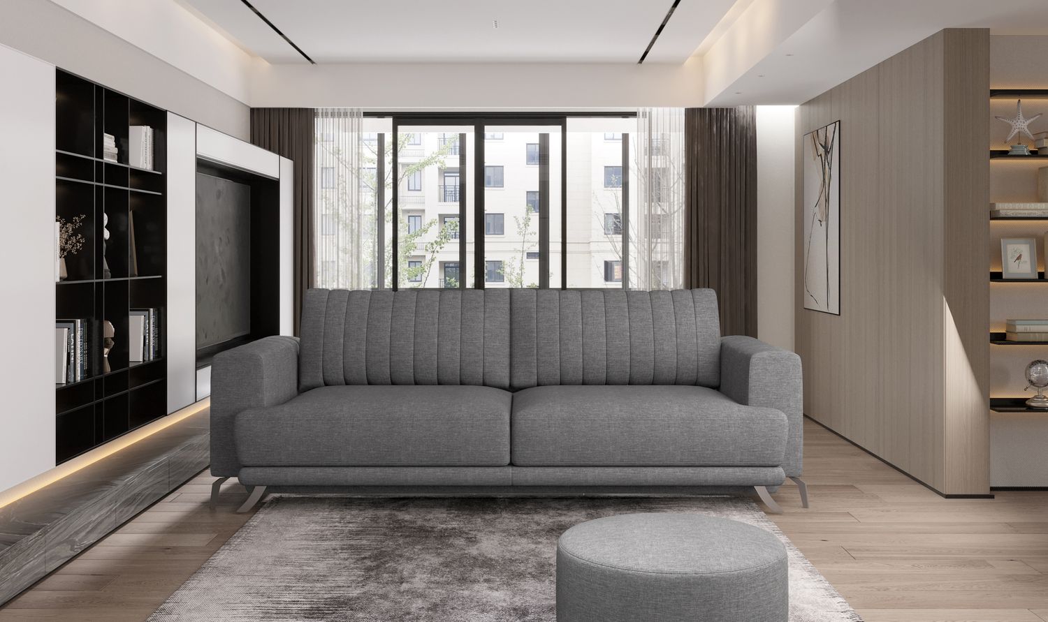 Sleeper Sofa West Nancy 13 | size: Width: 95cm, Height: 90cm, Depth: 250cm | color: Flores | image: 1 | variant: 1017844