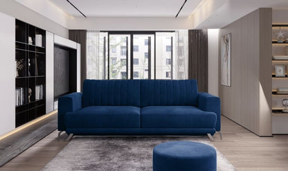 Sleeper Sofa West Nancy 7 | size: Width: 250cm, Height: 90cm, Depth: 95cm | color: Blue | image: 0 | variant: 1013898