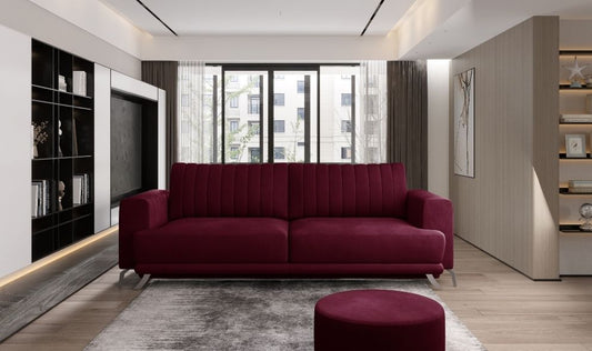 Sleeper Sofa West Nancy 9 | size: Width: 250cm, Height: 90cm, Depth: 95cm | color: Purple | image: 0 | variant: 1013900